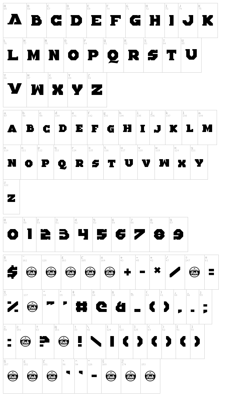 Altered Quest font map